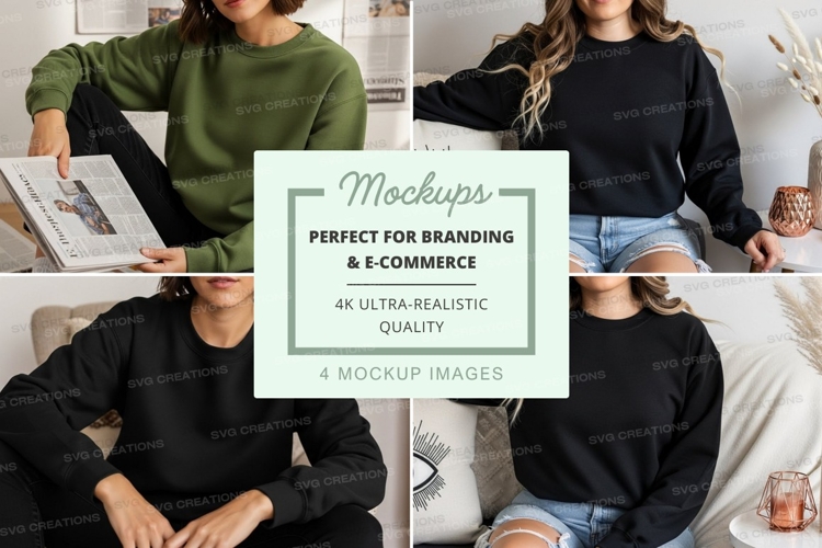 Sweatshirt mockup with multiple models