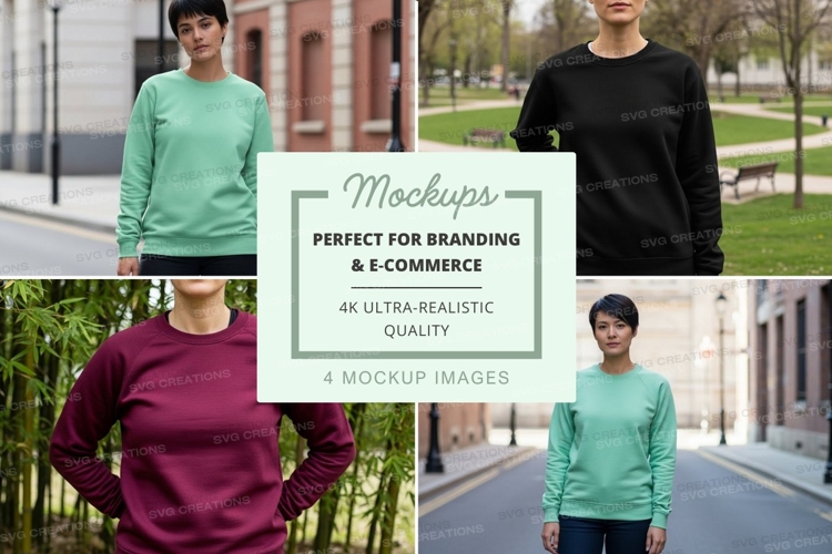 Sweatshirt mockup in multiple colors