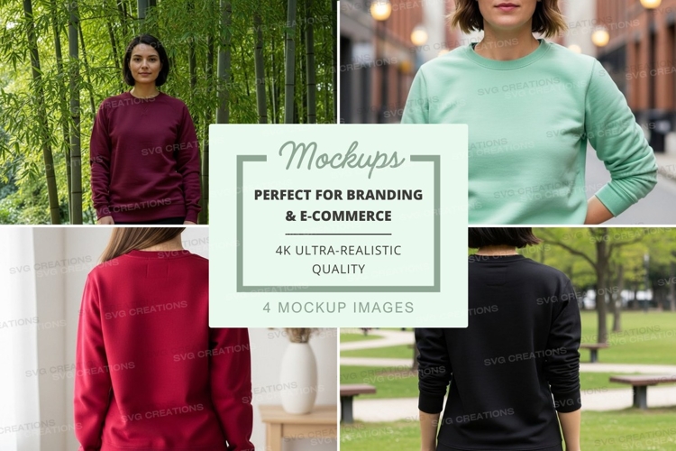 Sweatshirt mockup in multiple colors