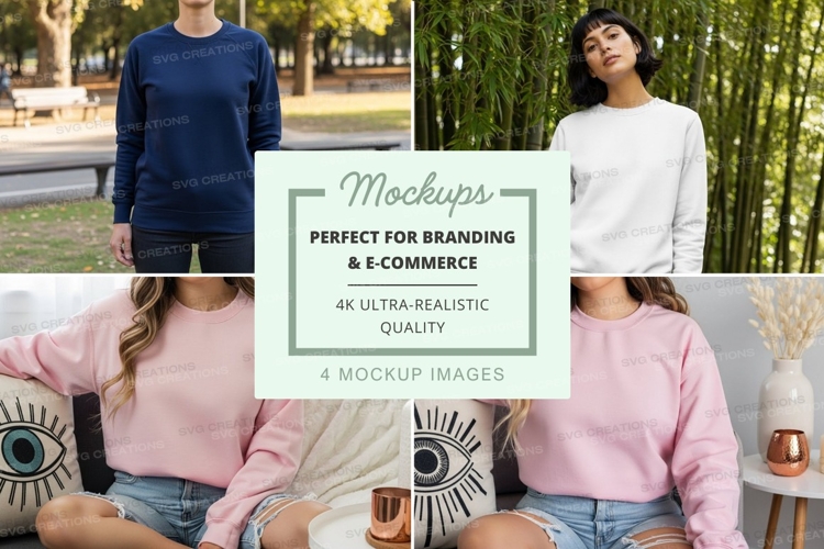 Sweatshirt mockup with multiple models