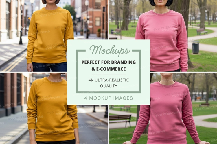 Long sleeve t-shirt mockup in yellow and pink