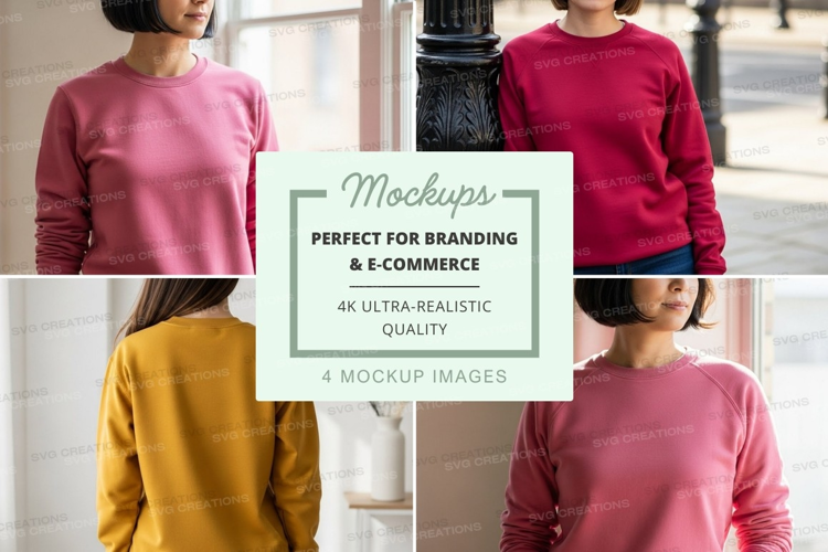 Collage of long sleeve sweatshirts in various colors