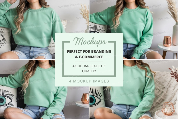 Long sleeve t-shirt mockup in mint green