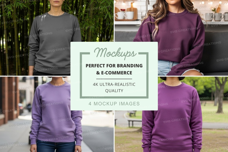 Long sleeve t-shirt mockup in various colors