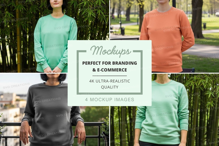 Long sleeve t-shirt mockup in various colors