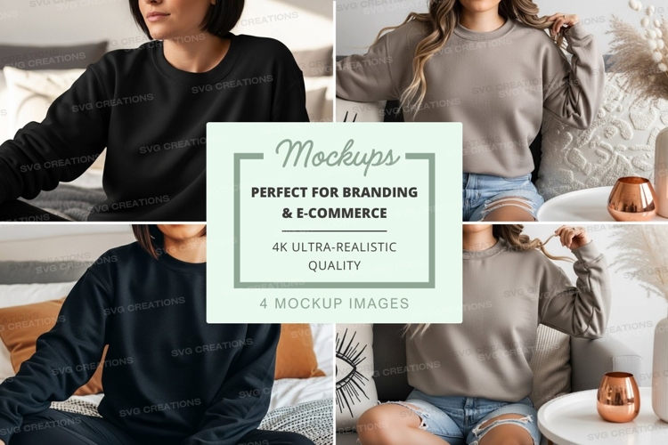 Sweatshirt mockup with multiple models