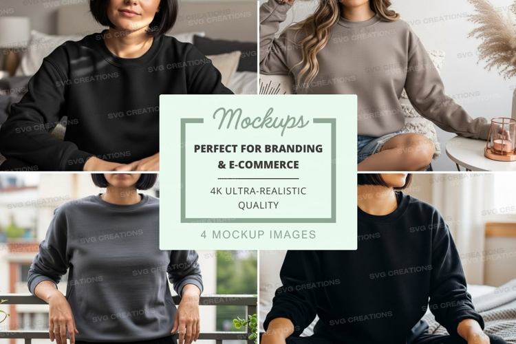 Group of people wearing sweatshirts mockup
