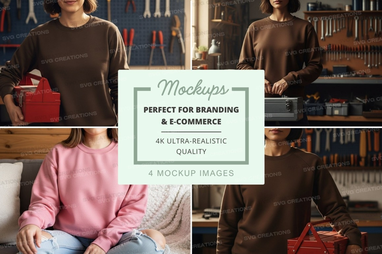 Family in workshop mockup