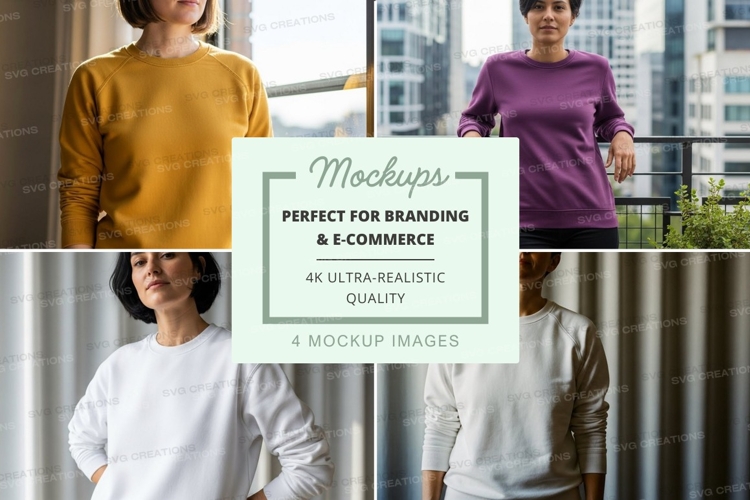 Mockup collage of long sleeve t-shirts