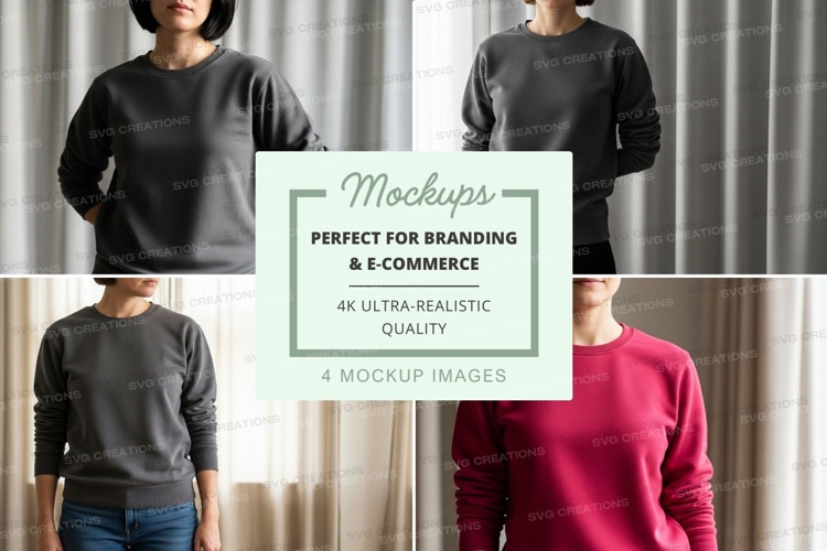 Sweatshirt mockup with multiple models
