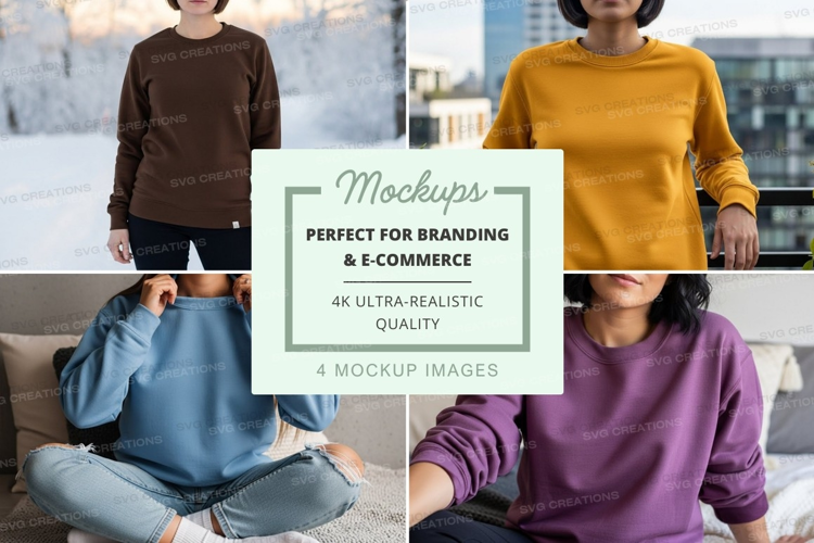 People wearing sweatshirts mockup