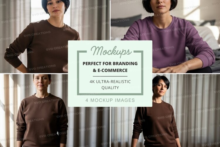 Long sleeve t-shirt mockup with multiple models example image 1