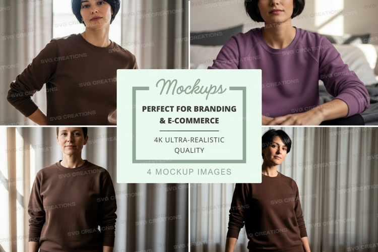 Long sleeve t-shirt mockup with multiple models