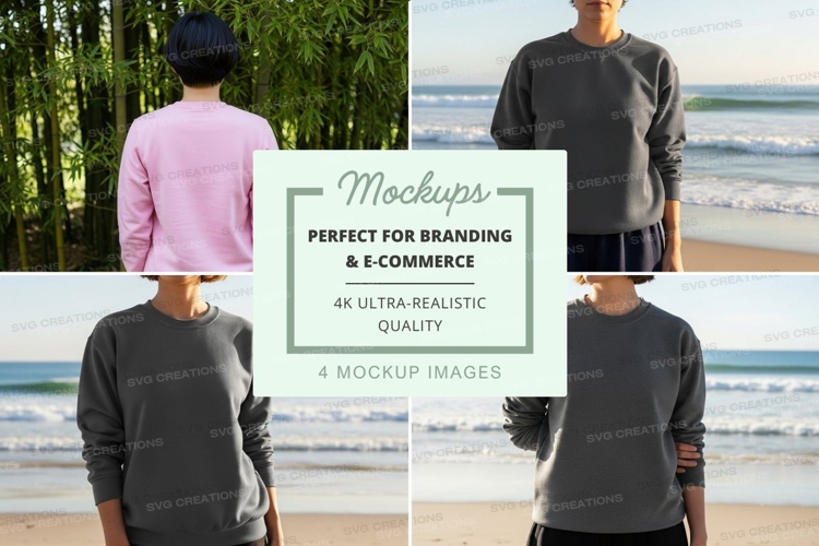 Long sleeve sweatshirt mockup collection