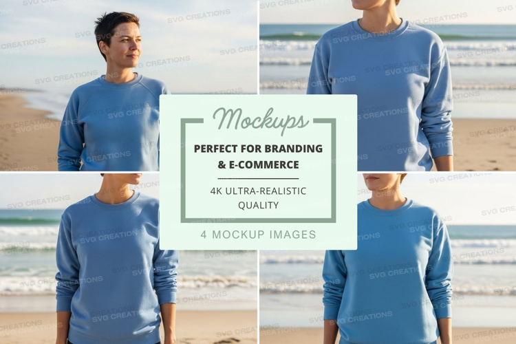 Long sleeve t-shirt mockup on beach