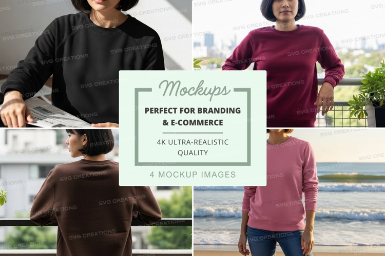 Long sleeve t-shirt mockup in various colors