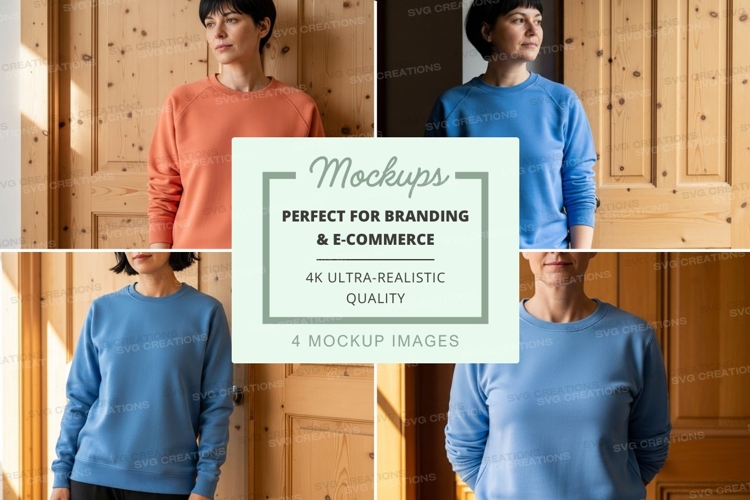 Sweatshirt mockup in various colors
