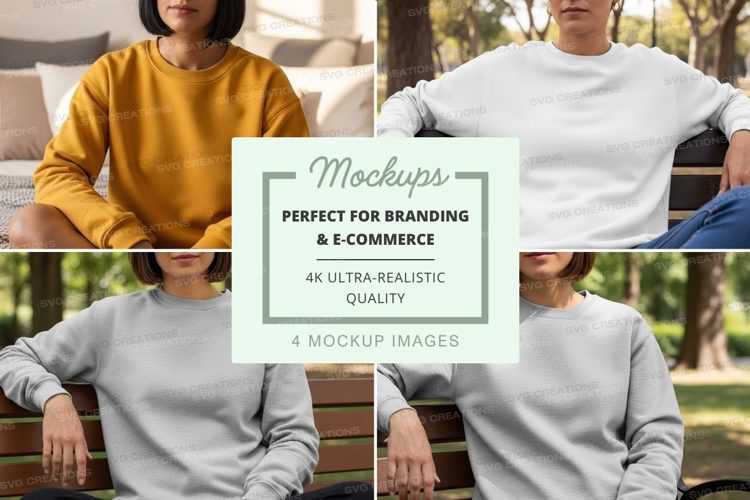 Group of people wearing sweatshirts mockup