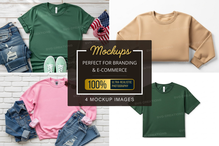 Mockup collection of casual t-shirts and accessories