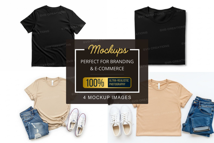 Mockup of t-shirts with accessories