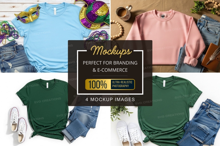 Mockup: casual t-shirts and accessories
