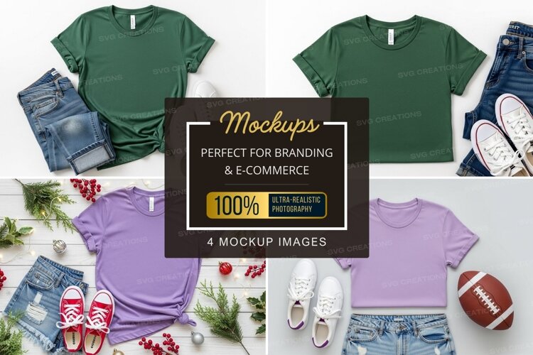 Mockup collection of t-shirts with accessories example image 1