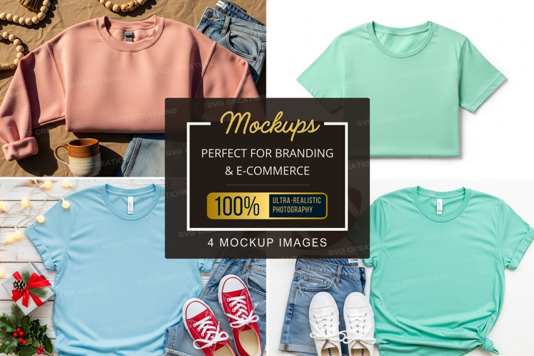 Mockup: casual summer t-shirts collection