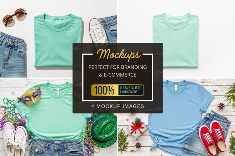 Mockup: casual summer outfit with t-shirts and accessories
