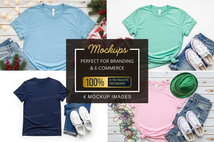 Mockup: casual t-shirts with accessories
