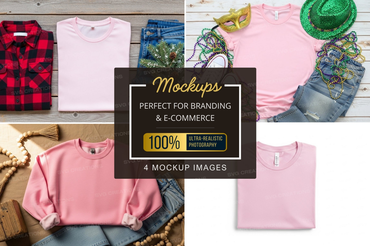 Mockup: casual outfit with pink sweater