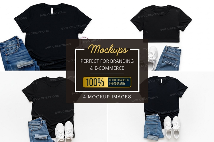 Black Tshirt Mockup Image 15