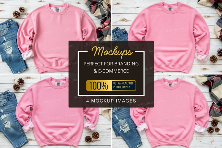 Pink sweatshirts mockup