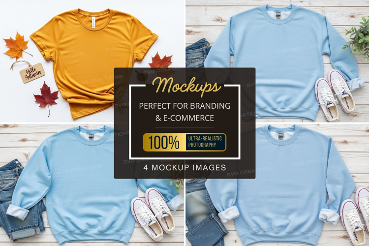 Mockup: casual autumn fashion flat lay