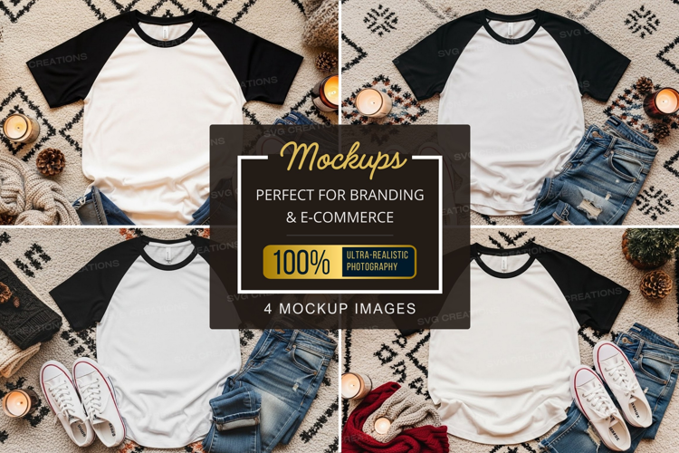 Mockup: casual outfit with baseball tee and denim