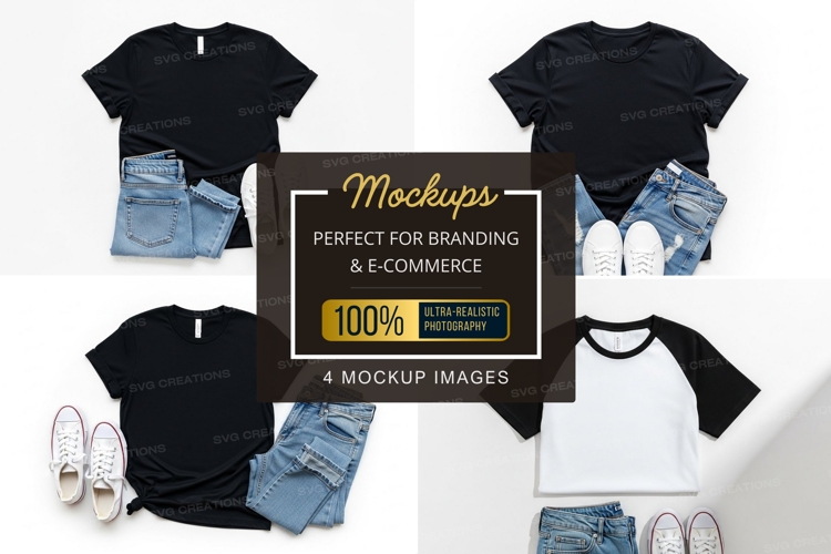 Mockup: casual outfit with t-shirts and jeans