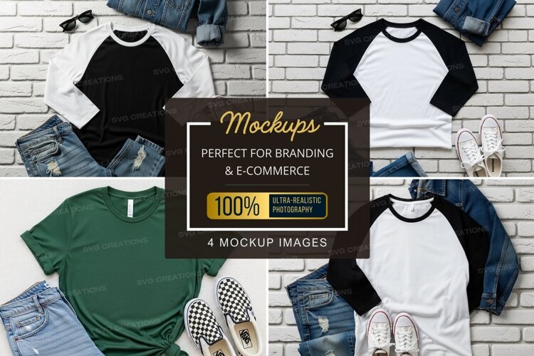 Mockup: casual outfits with t-shirts and denim example image 1
