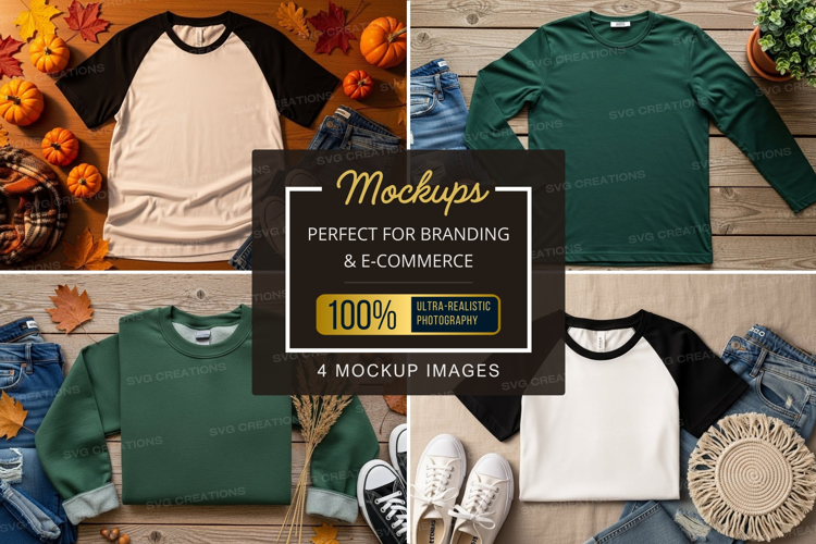 Mockup: casual autumn fashion flat lay