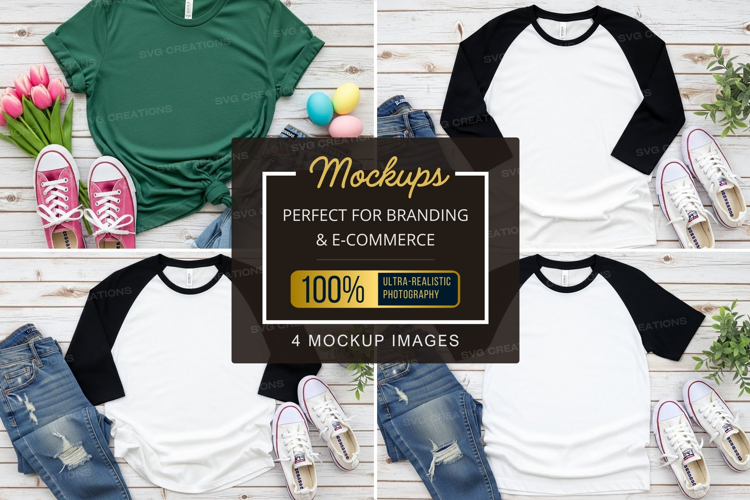 Mockup: casual spring outfit with t-shirts and jeans