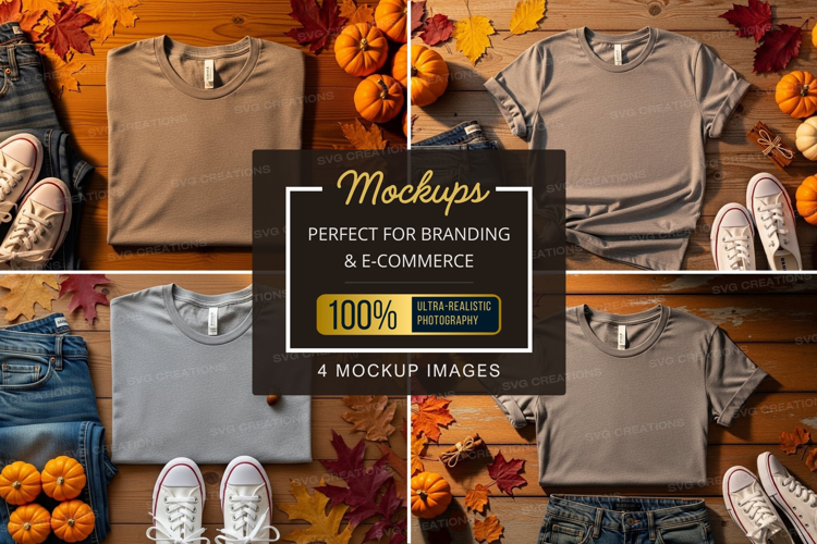 Mockup: autumn fashion flat lay