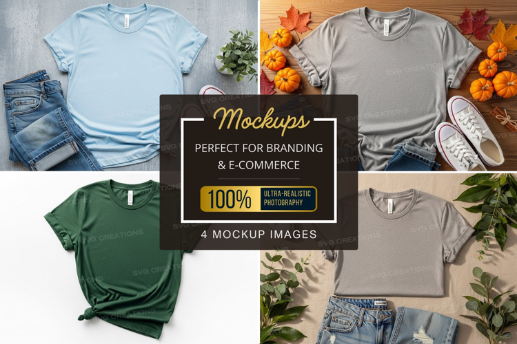 Mockup: casual fall outfits with t-shirts and accessories