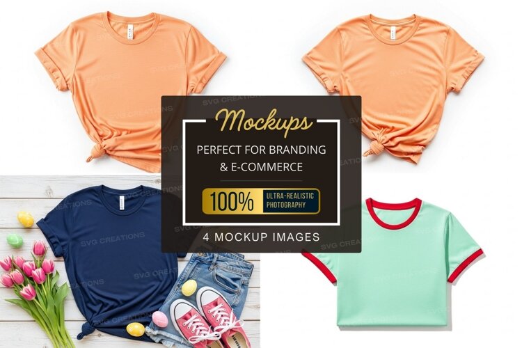 Mockup collection of casual t-shirts example image 1