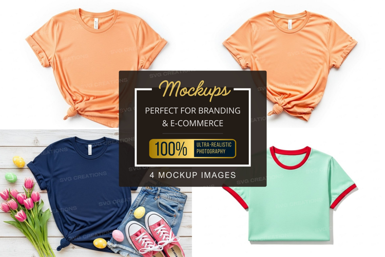Mockup collection of casual t-shirts