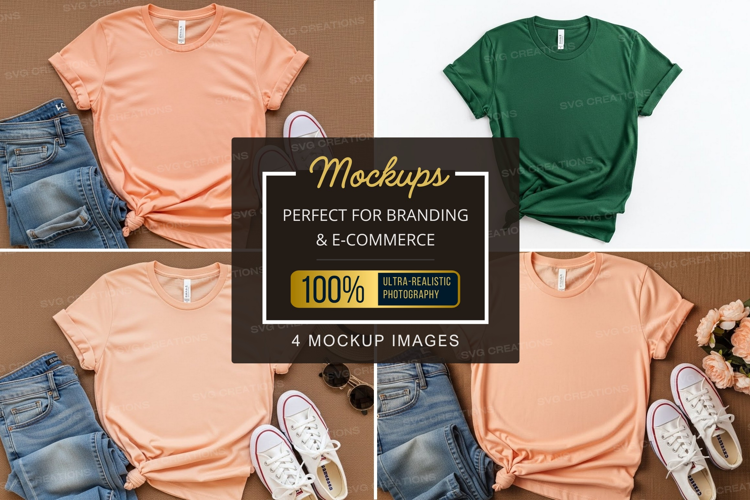 Mockup: casual t-shirts with accessories