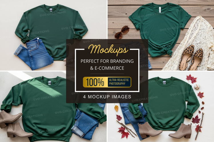 Mockup: green t-shirt outfit ideas