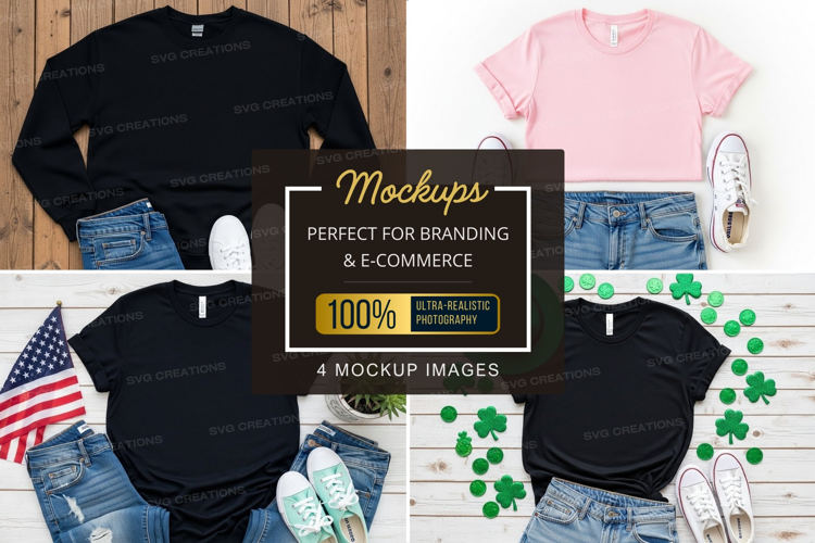 Mockup: casual outfits with t-shirts and accessories