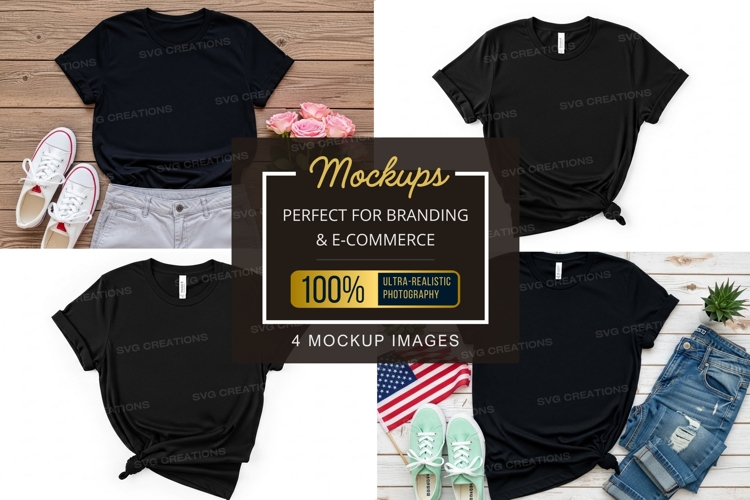 Black Tshirt Mockup Image 7