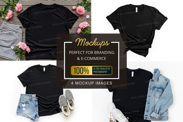 Black Tshirt Mockup Image 6