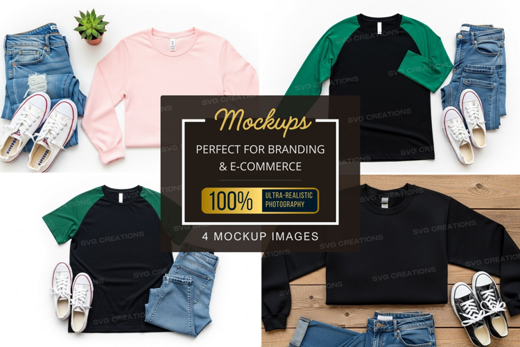 Mockup: casual outfits with t-shirts and jeans