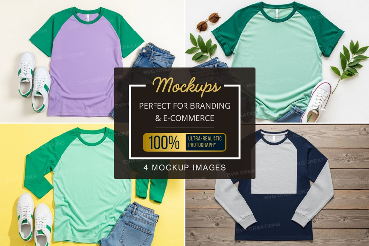 Mockup collection of baseball t-shirtsMockup collection of b