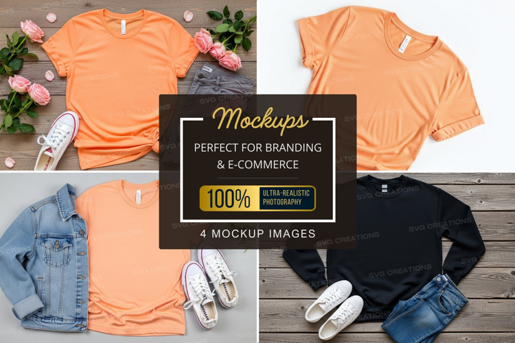 Mockup: casual t-shirts and accessories